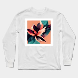 unic Flower Art Illustration Abstract Pattern Floral Graphics designs Long Sleeve T-Shirt